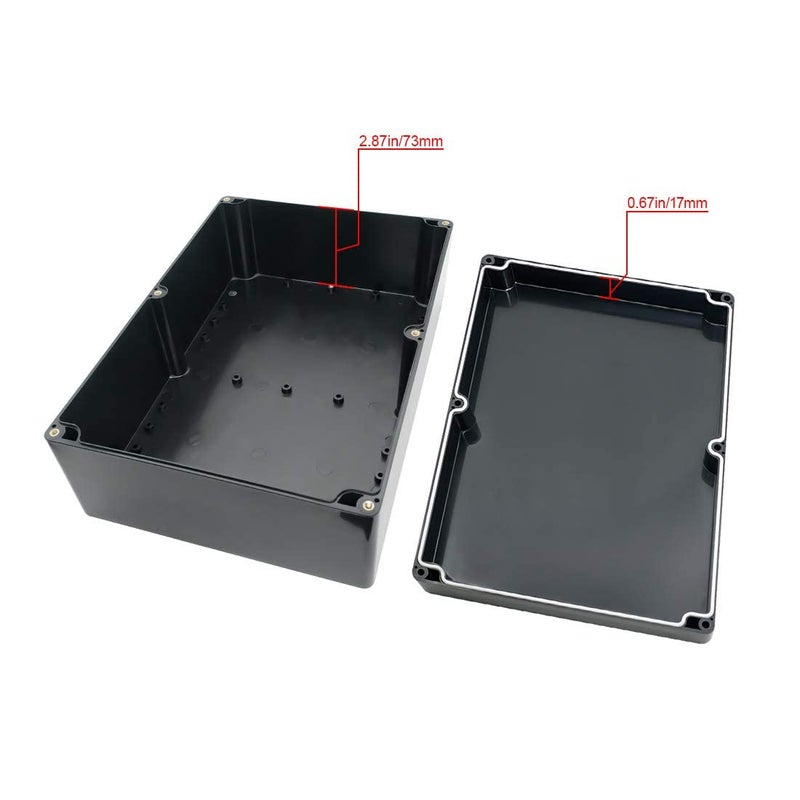 LeMotech ABS Plastic Electrical Project Case Power Junction Box, Project Box Black 10.4" x 7.2" x 3.7" (263 x 182 x 95 mm)(Pack of 1) - Image 3